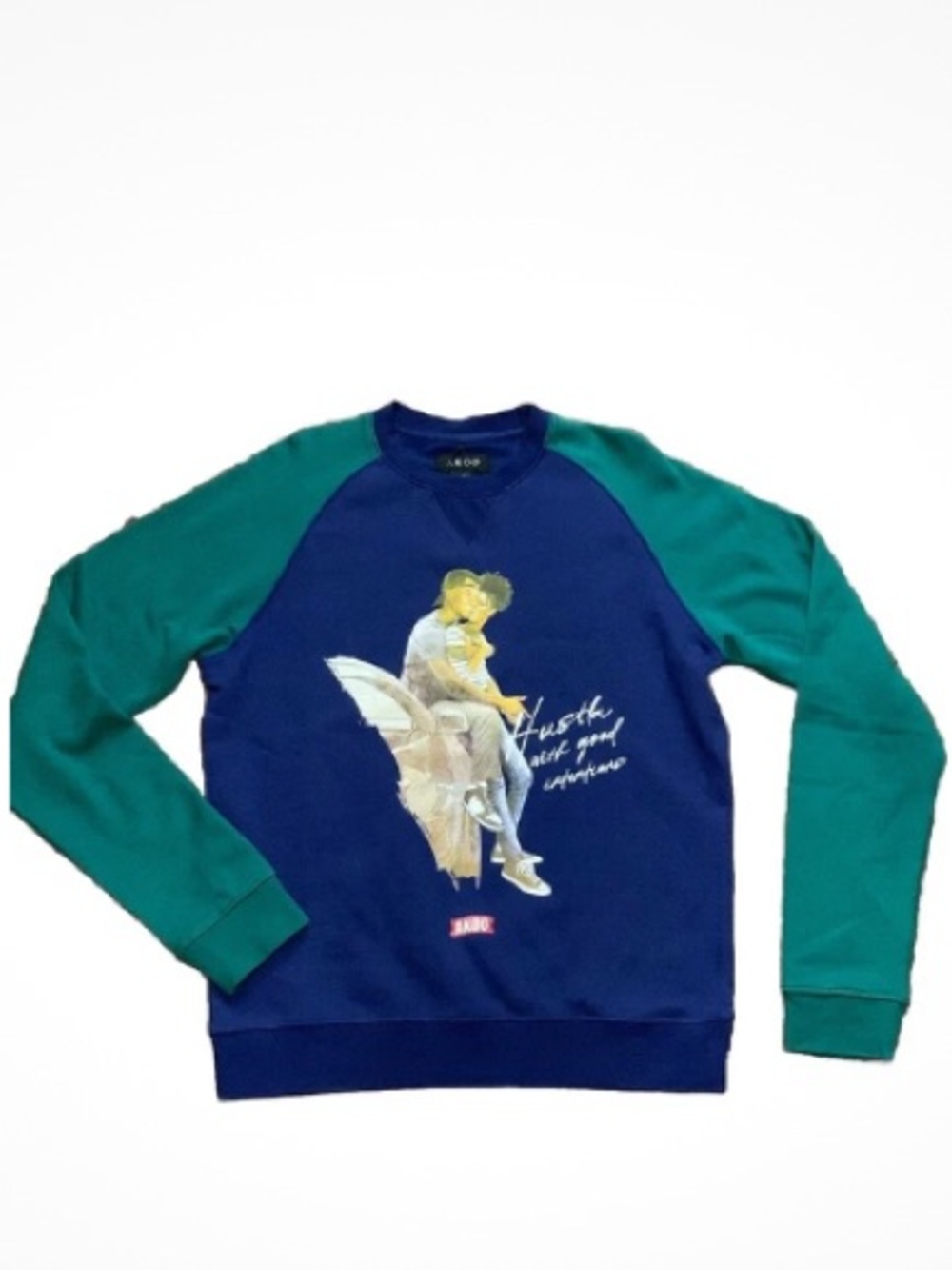 AKOO Sweatshirt Hustle Crew Neck ColorBlock Size M New